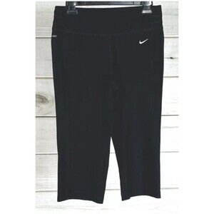 Nike Women's Dri-Fit Capri Pants Size Medium Black 472352 Workout Training A3505